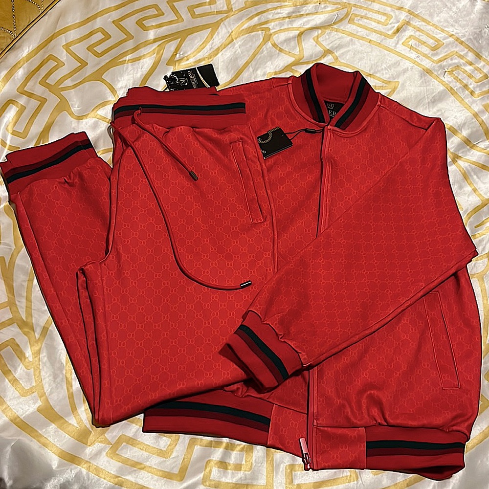 Men red Jogging Set